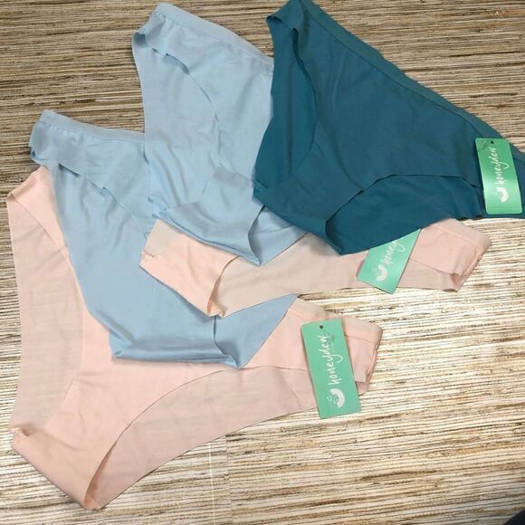 Z-87 Honeydew intimates  Laser Cut Bikini Panty LOT OF 5 PINK /BLUE size L - Picture 1 of 1